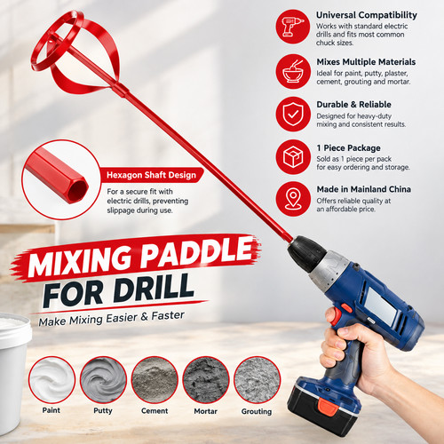 Red drill mixer paddle paint - drill,